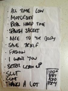Fanfoto: Digger & The Pussycat-Setlist